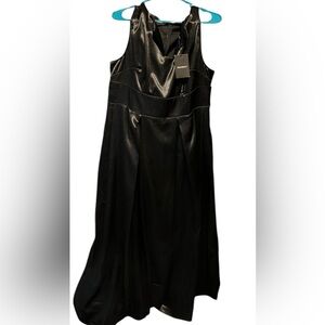 Elegant Black Satin Dress